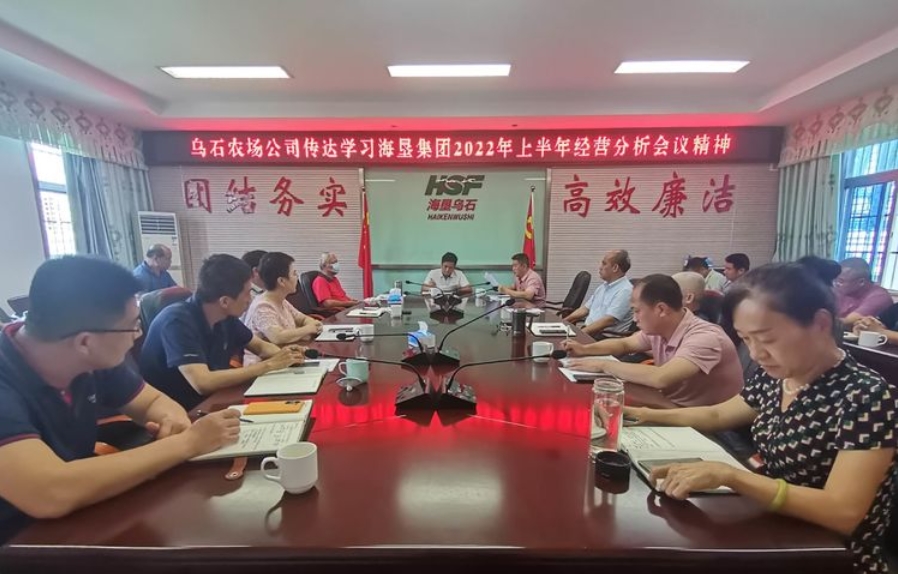 烏石農(nóng)場公司傳達學習海墾集團上半年經(jīng)營分析會議精神